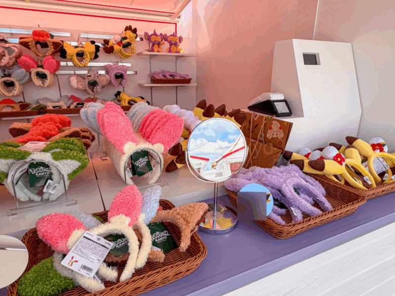 Plusle and Minun, Sprigatito, and Minccino headbands at pokepark kanto
