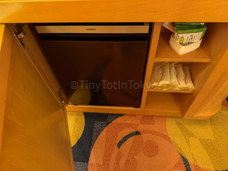 mini fridge at tokyo disney ambassador hotel