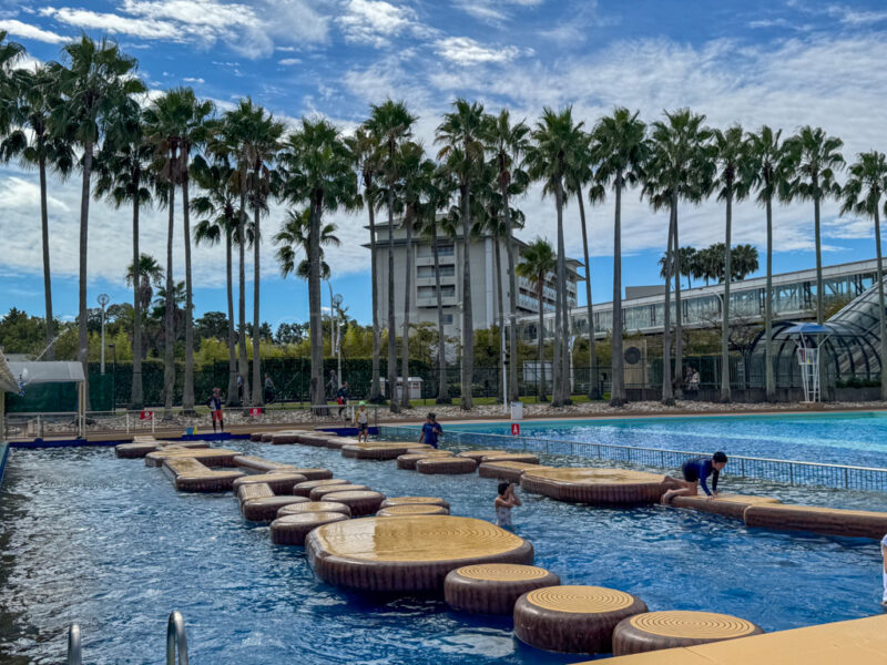 obstacle course for kids at Nagashima Water Park Jumbo Seawater Pool