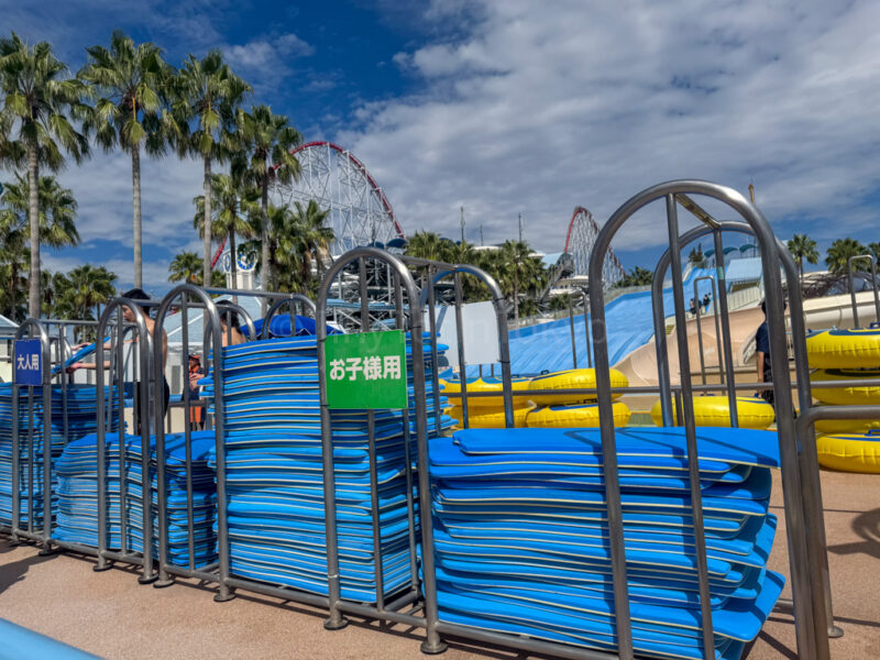 Mat for surf hill waterslide at Nagashima Water Park Jumbo Seawater Pool