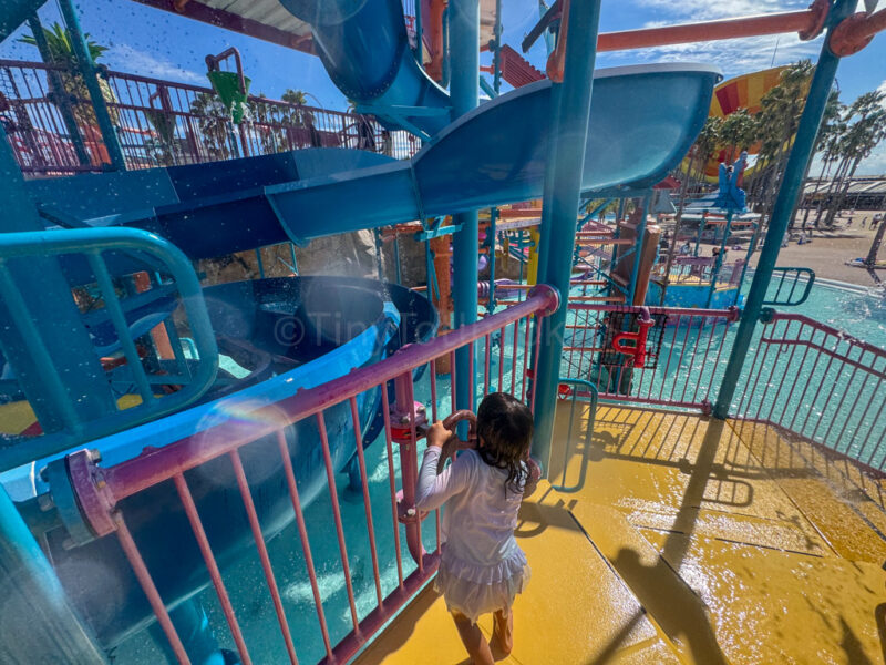 a child running around at Nagashima Water Park Jumbo Saltwater Pool