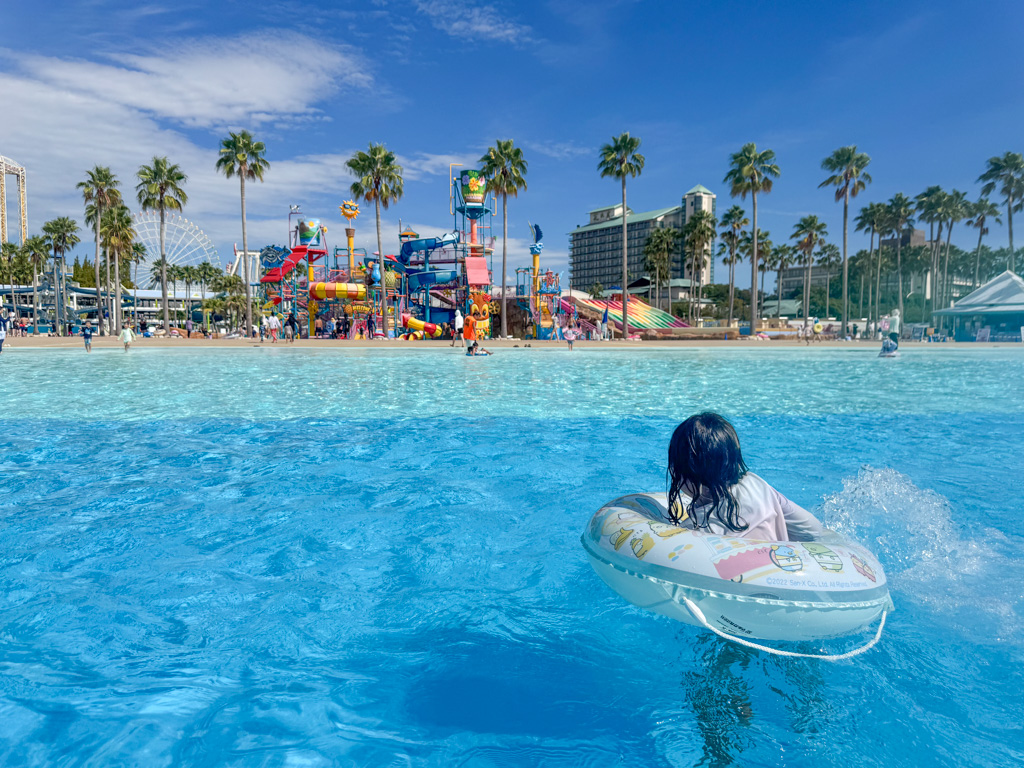A child in a pool at Nagashima Water Park Jumbo Saltwater Pool