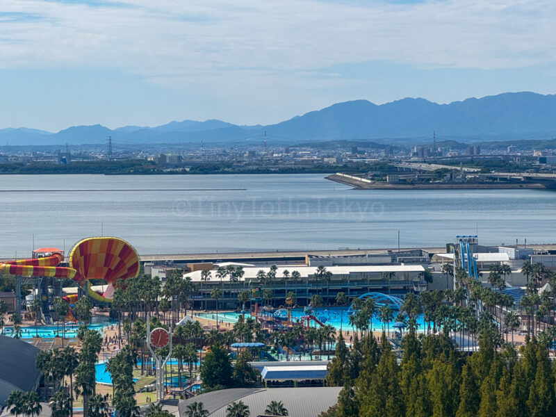 An aerial view of Nagashima Waterpark Jumbo Seawater Pool