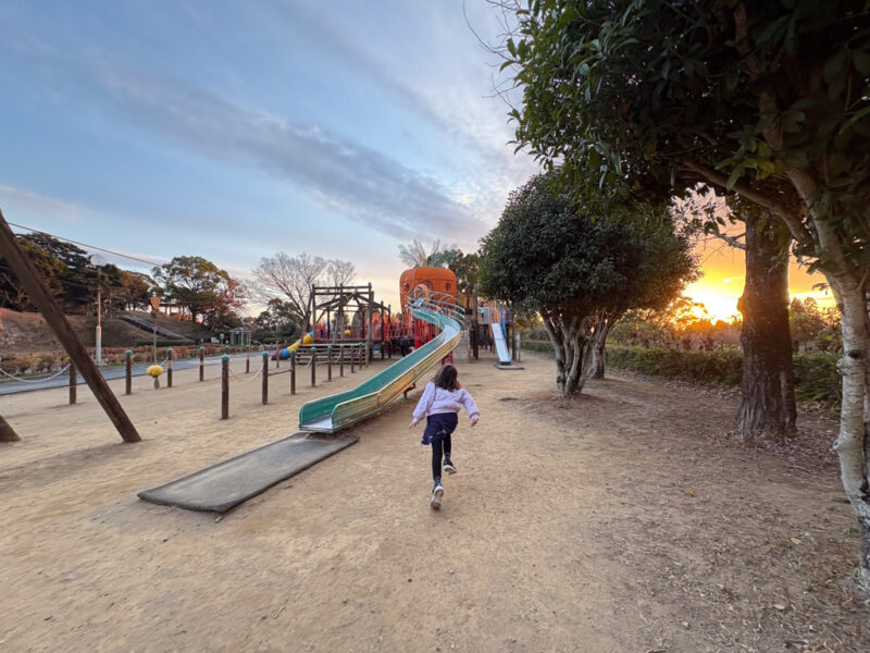 a child at a playground in Kagoshima