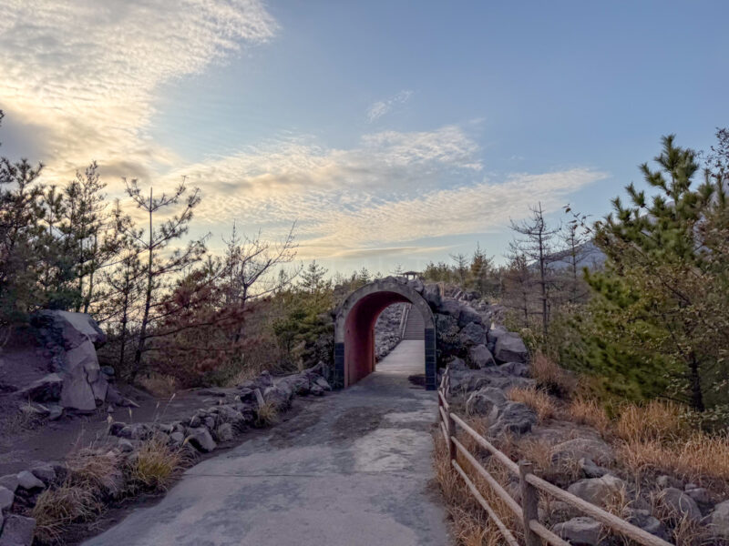 path along Arimura Lava Observation Deck in Sakurajima