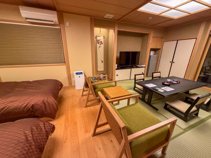 our room at Shikinoyado Meisui ryokan in Kagoshima
