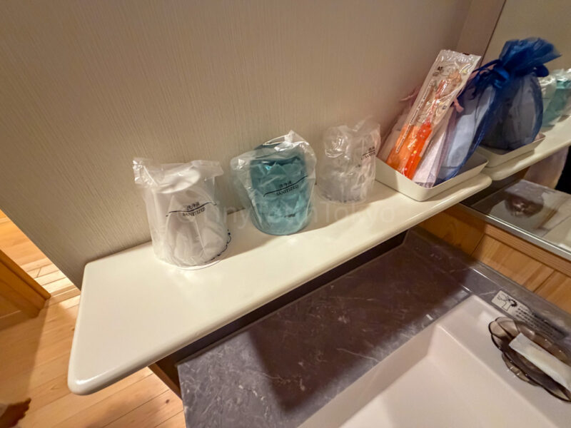 amenities at Shikinoyado Meisui ryokan in Kagoshima