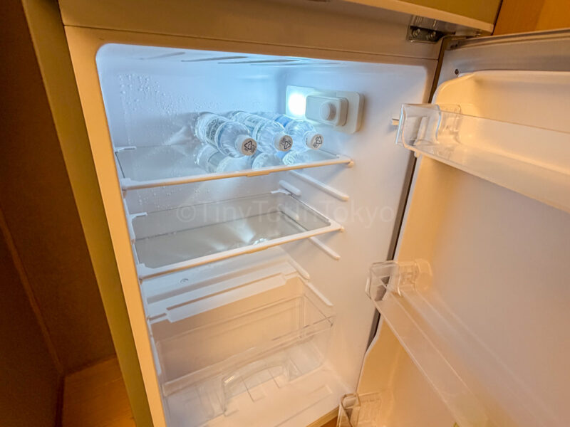 water in fridge at Shikinoyado Meisui ryokan in Kagoshima