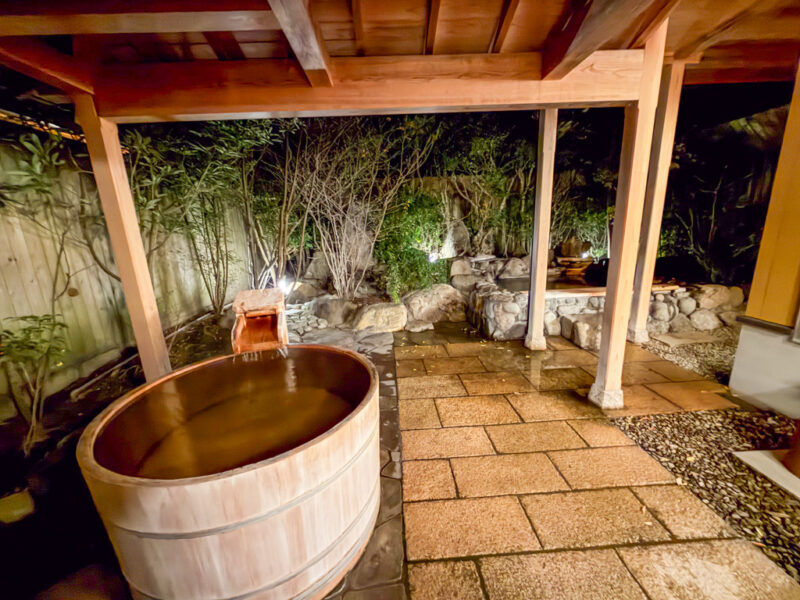 private open-air baths at Shikinoyado Meisui ryokan in Kagoshima