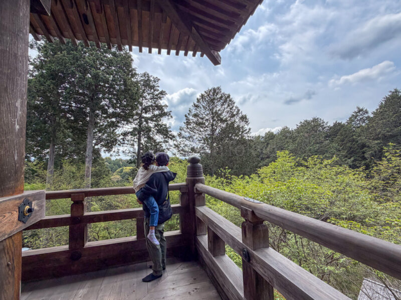 a parent and child in Ishiyamadera in Shiga