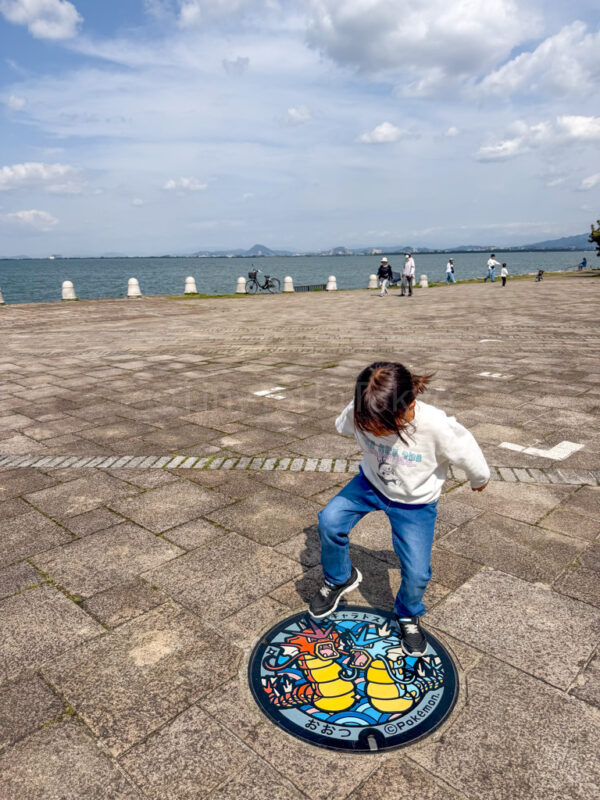 Gyarados manhole in Otsu near Lake Biwa in Shiga