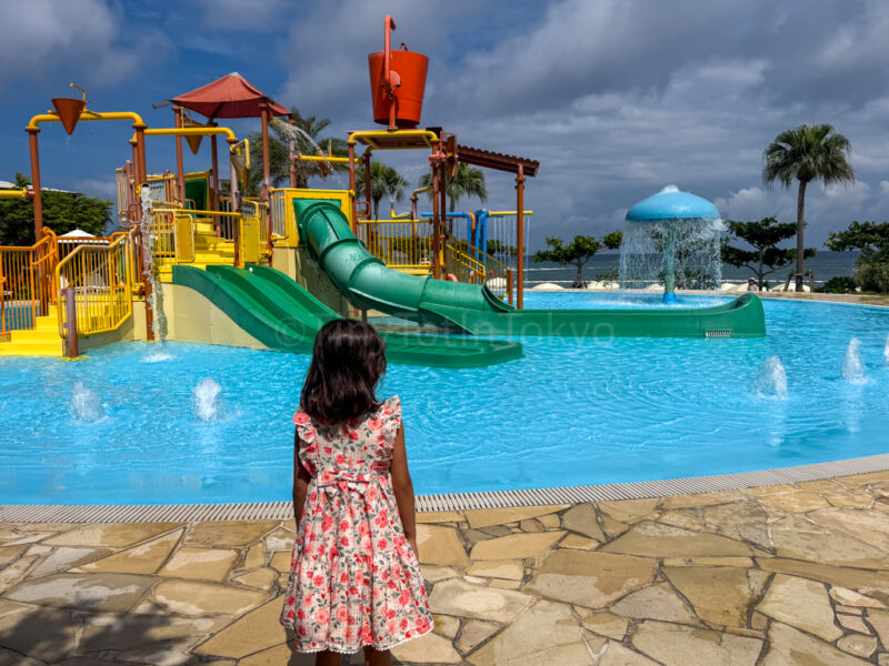 children's splash area at fusaki beach resort ishigaki