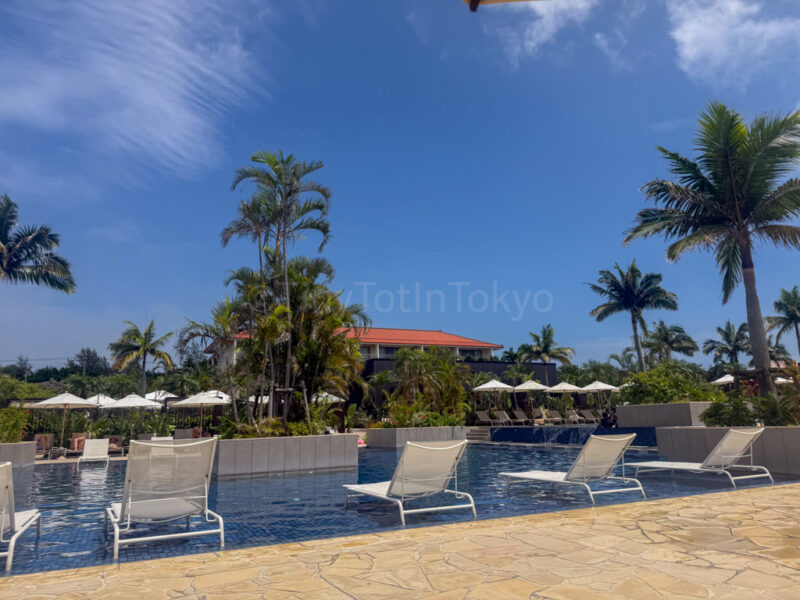 pool and loungers at fusaki beach resort ishigaki