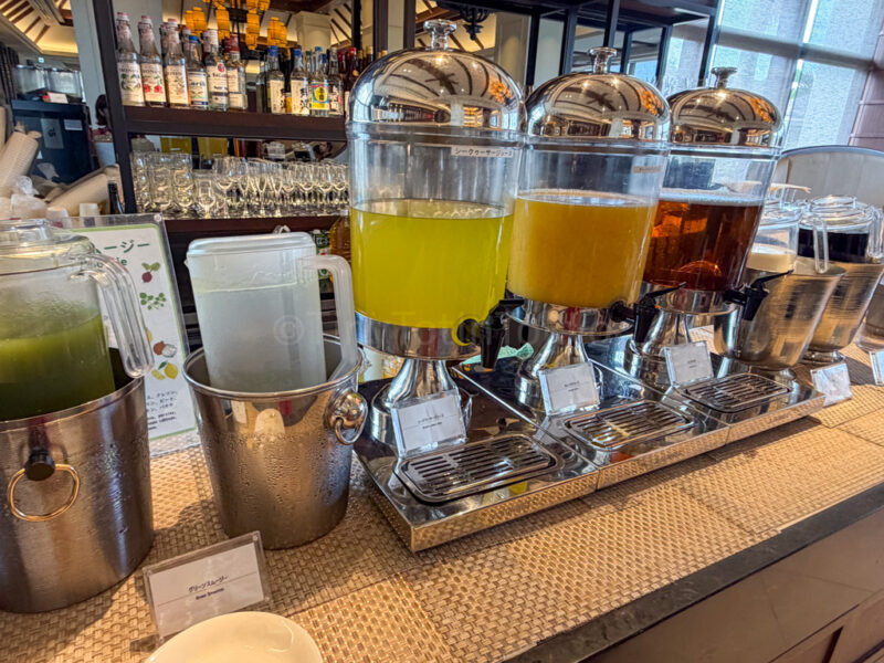 breakfast drinks at Ryukyu Shintenchi at fusaki beach resort ishigaki