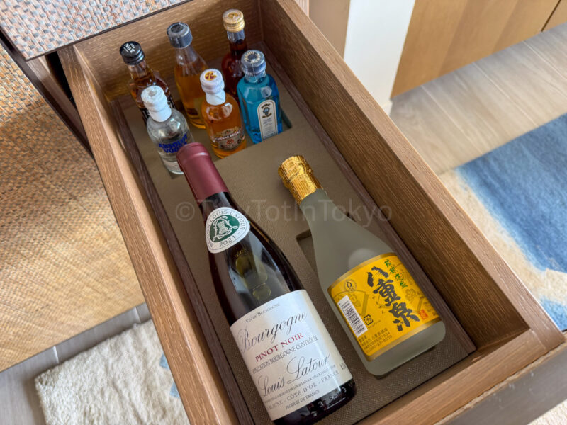 mini bar drinks at ANA InterContinental Ishigaki Resort
