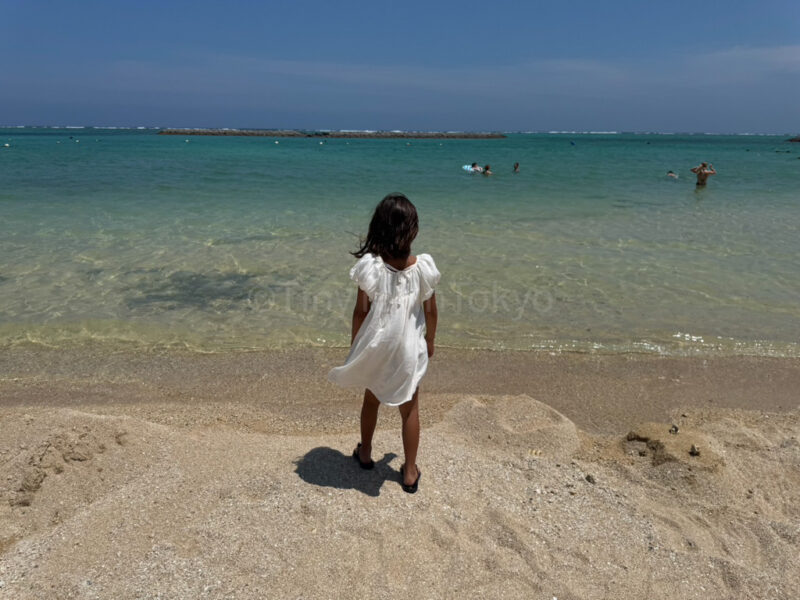child at maesato beach at ANA InterContinental Ishigaki Resort