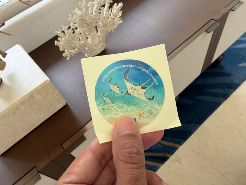 sticker for stamp rally at ANA InterContinental Ishigaki Resort