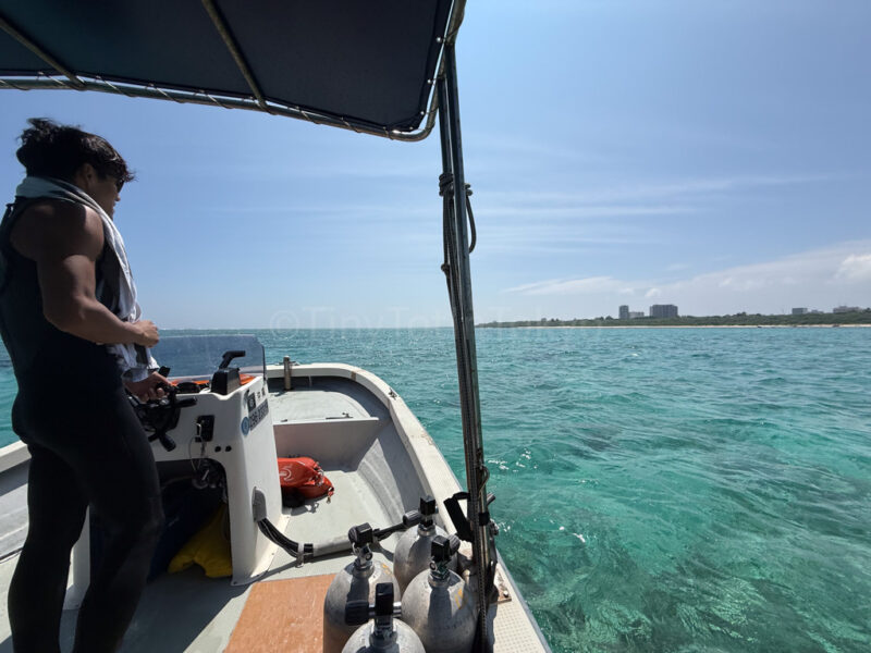 view from the snorkeling boat at ANA InterContinental Ishigaki Resort