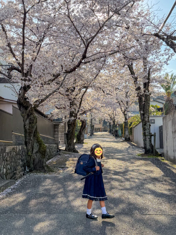 an elementary school student in formal wear in Japan