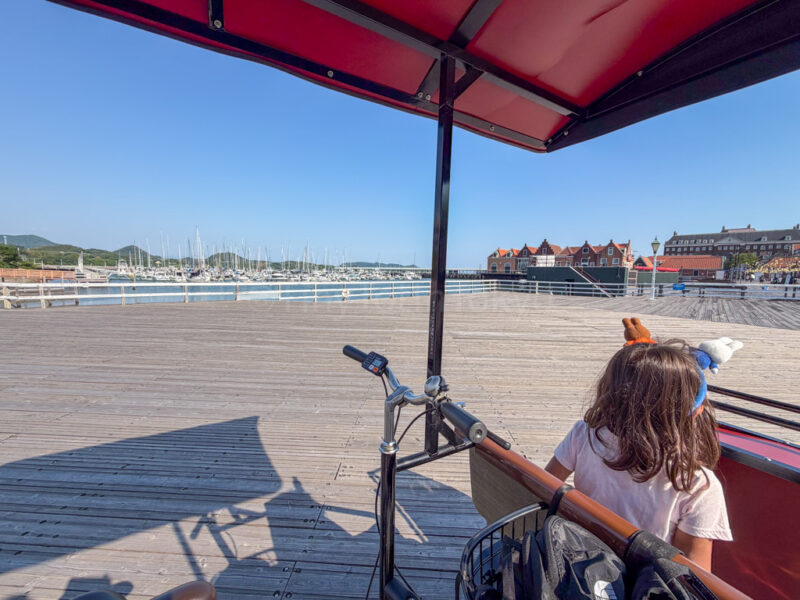 child on bike at Huis Ten Bosch