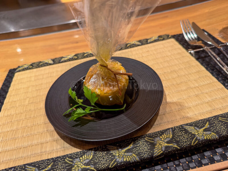 lemon shark fin at teppanyaki rindo meal at one station hotel kumamoto