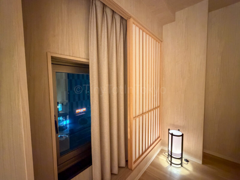 curtains at window in twin room at one station hotel kumamoto
