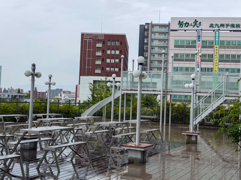 tables and swing at amu plaza kumamoto
