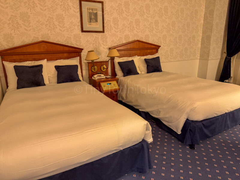 bed in superior room at hotel amsterdam huis ten bosch