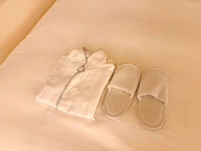 children's pajamas and slippers at hotel amsterdam huis ten bosch