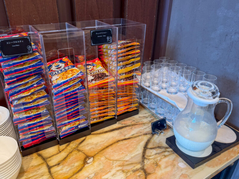 cereal at breakfast buffet at hotel amsterdam huis ten bosch