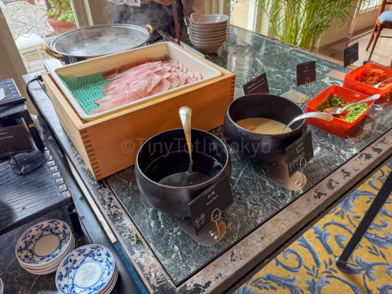 shabu shabu breakfast food at Hotel Europe at Huis Ten Bosch