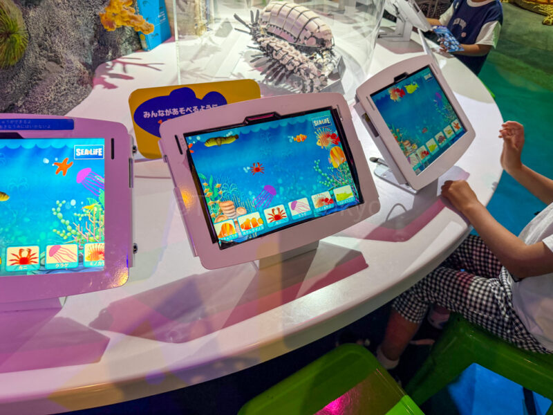 tablet for kids at nagoya sea life aquarium