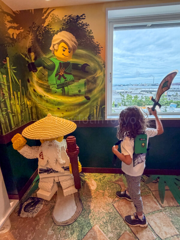 child on Ninjago floor at the legoland japan hotel