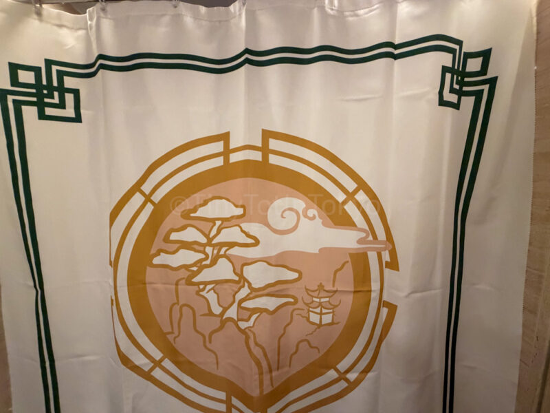 shower curtain design in Ninjago room at the legoland japan hotel