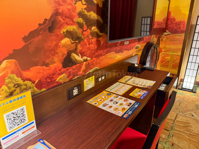 desk in Ninjago room at the legoland japan hotel