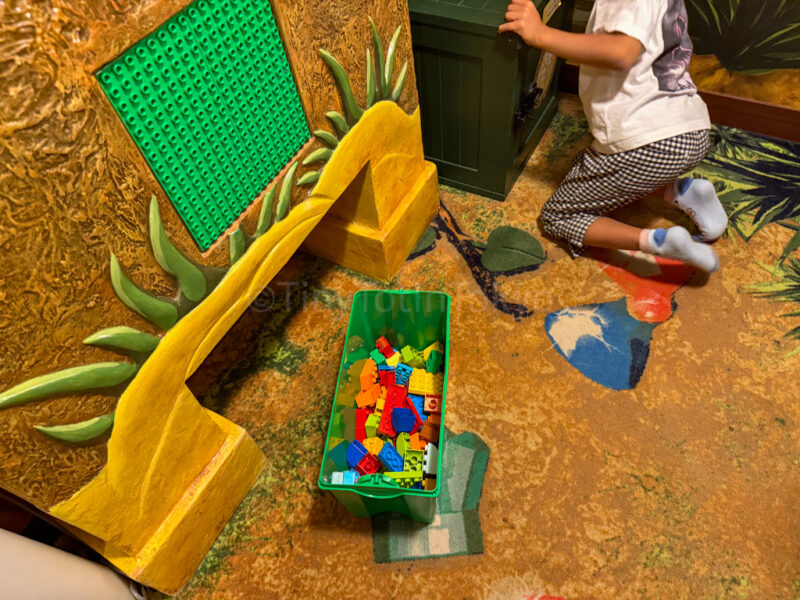 child playing with duplo in Ninjago room at the legoland japan hotel