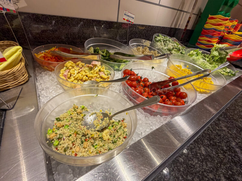 salad at bricks family restaurant in legoland japan hotel