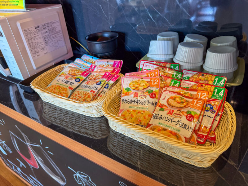 baby food at bricks family restaurant in legoland japan hotel