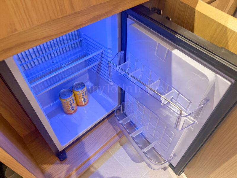 fridge in twin deluxe room at canopy by hilton in okinawa miyako island