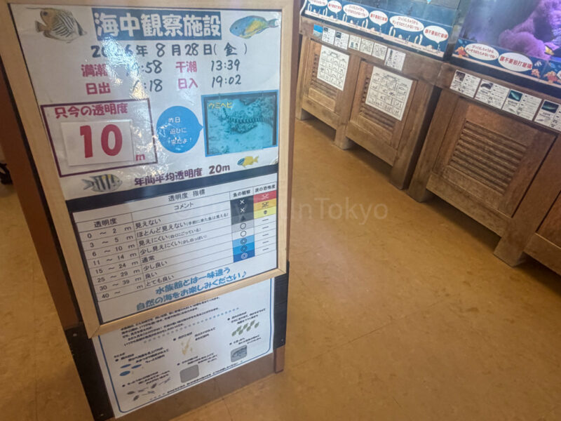 miyako island underwater park sign showing water clarity