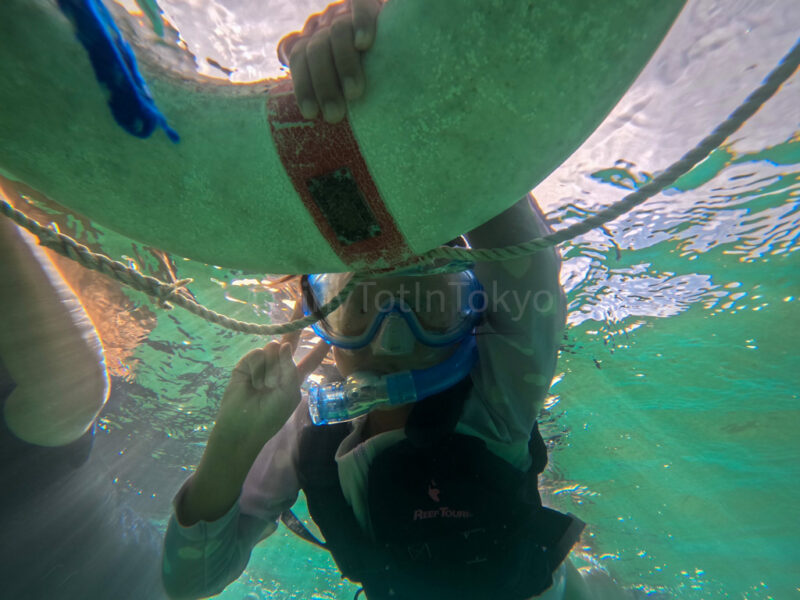 child snorkeling in Miyakojima
